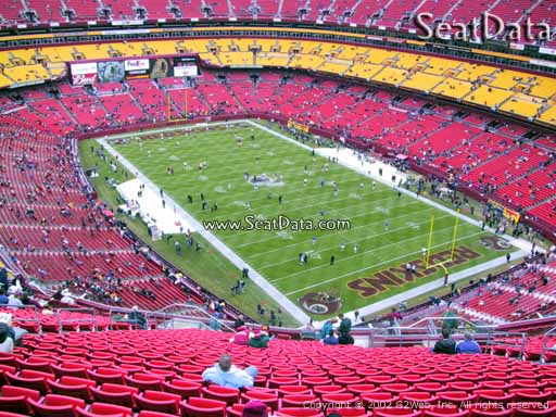 Seat view from section 419 at Fedex Field, home of the Washington Redskins