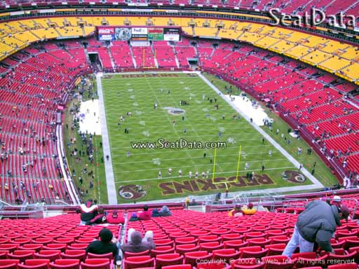 Seat view from section 443 at Fedex Field, home of the Washington Redskins
