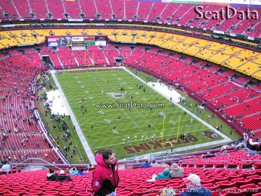 Seat view from section 444 at Fedex Field, home of the Washington Redskins