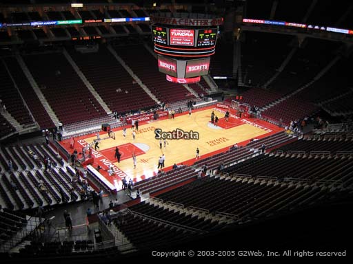 Seat view from section 413 at the Toyota Center, home of the Houston Rockets