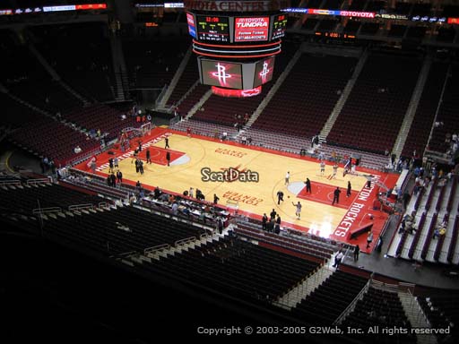 Seat view from section 424 at the Toyota Center, home of the Houston Rockets
