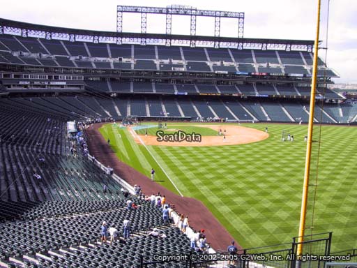 Seat view from section 209 at Coors Field, home of the Colorado Rockies