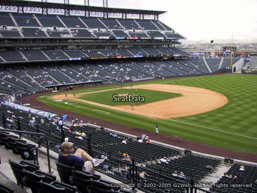Seat view from section 217 at Coors Field, home of the Colorado Rockies