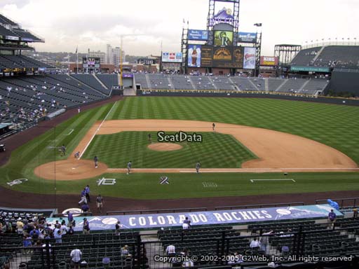 Seat view from section 225 at Coors Field, home of the Colorado Rockies