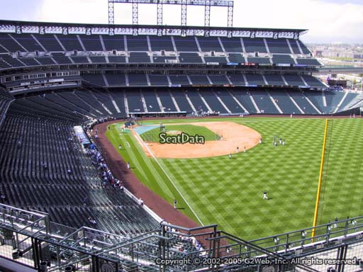 Seat view from section 310 at Coors Field, home of the Colorado Rockies