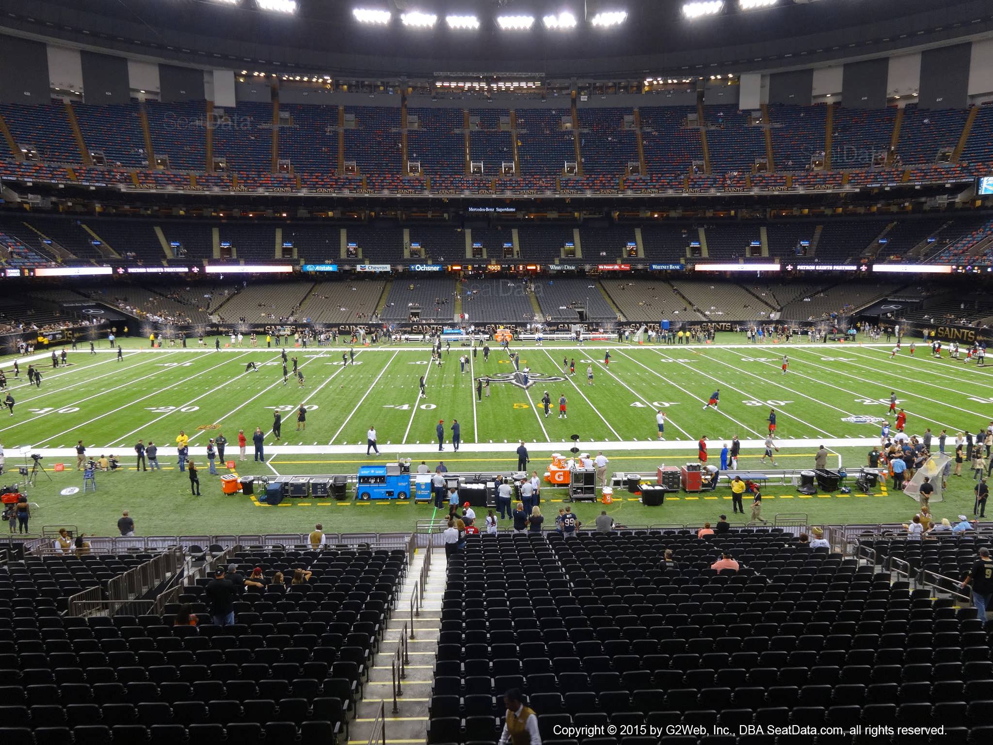 Seat view from section 223 at the Mercedes-Benz Superdome, home of the New Orleans Saints