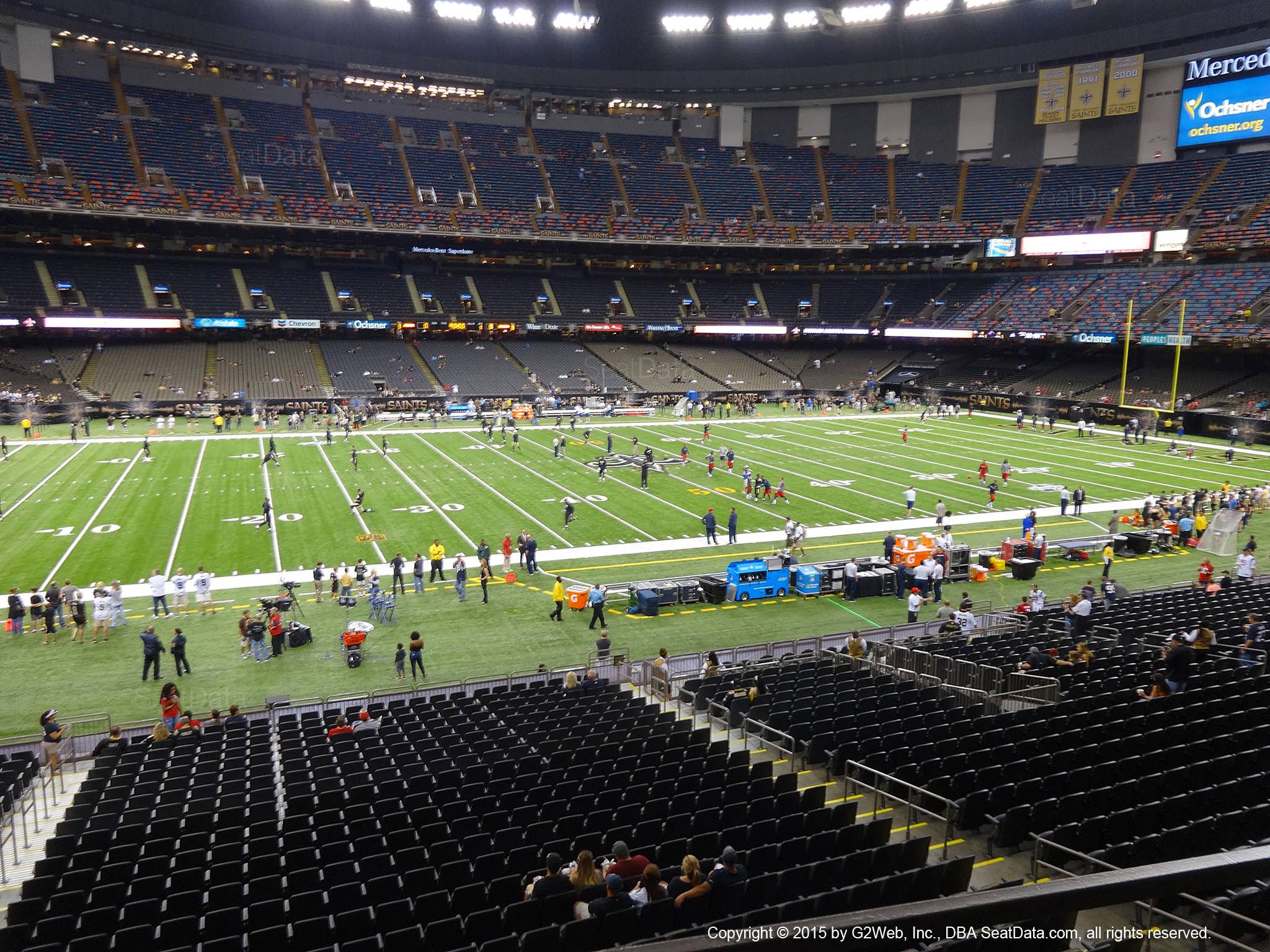 Seat view from section 227 at the Mercedes-Benz Superdome, home of the New Orleans Saints