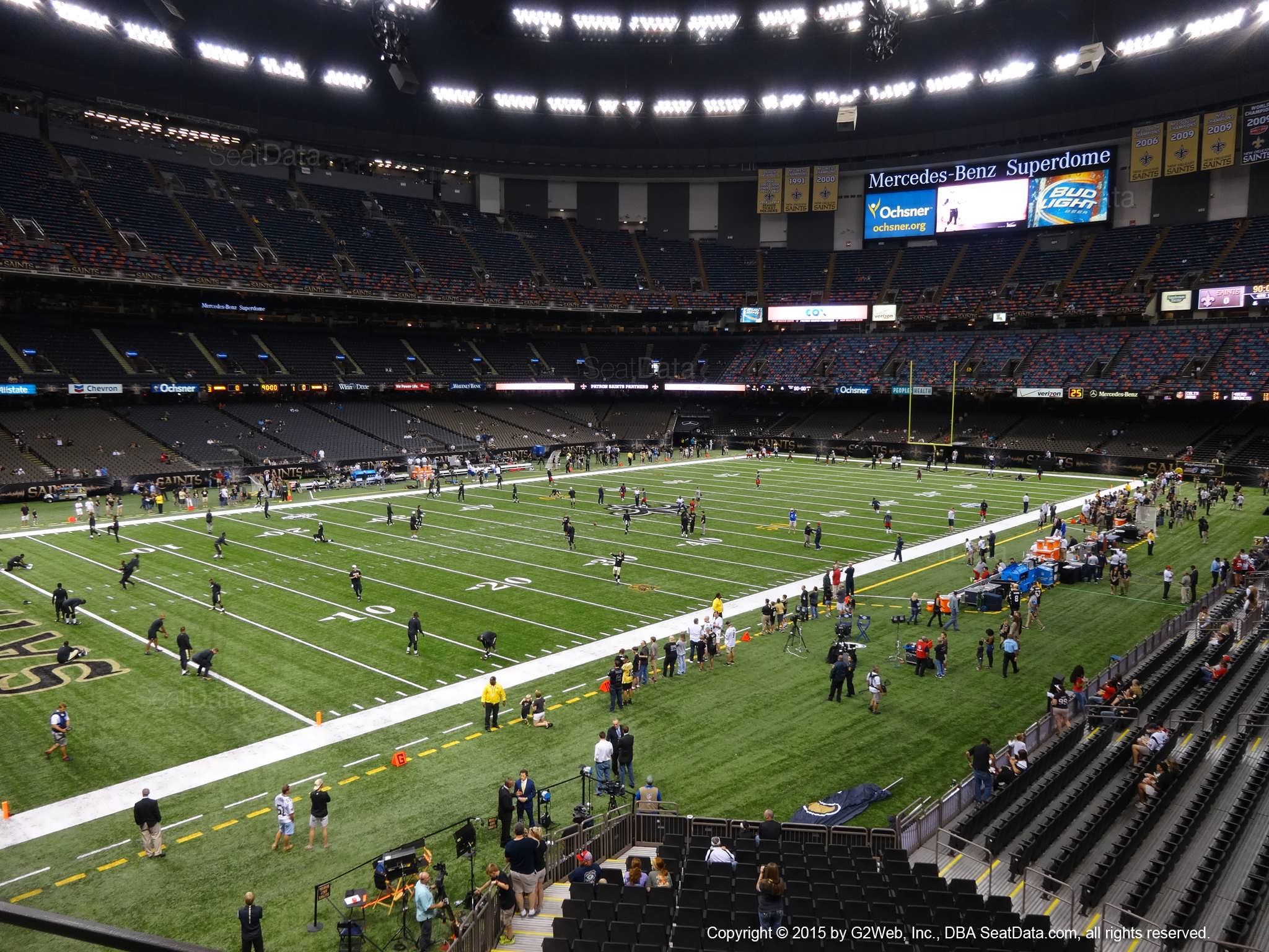 Seat view from section 233 at the Mercedes-Benz Superdome, home of the New Orleans Saints