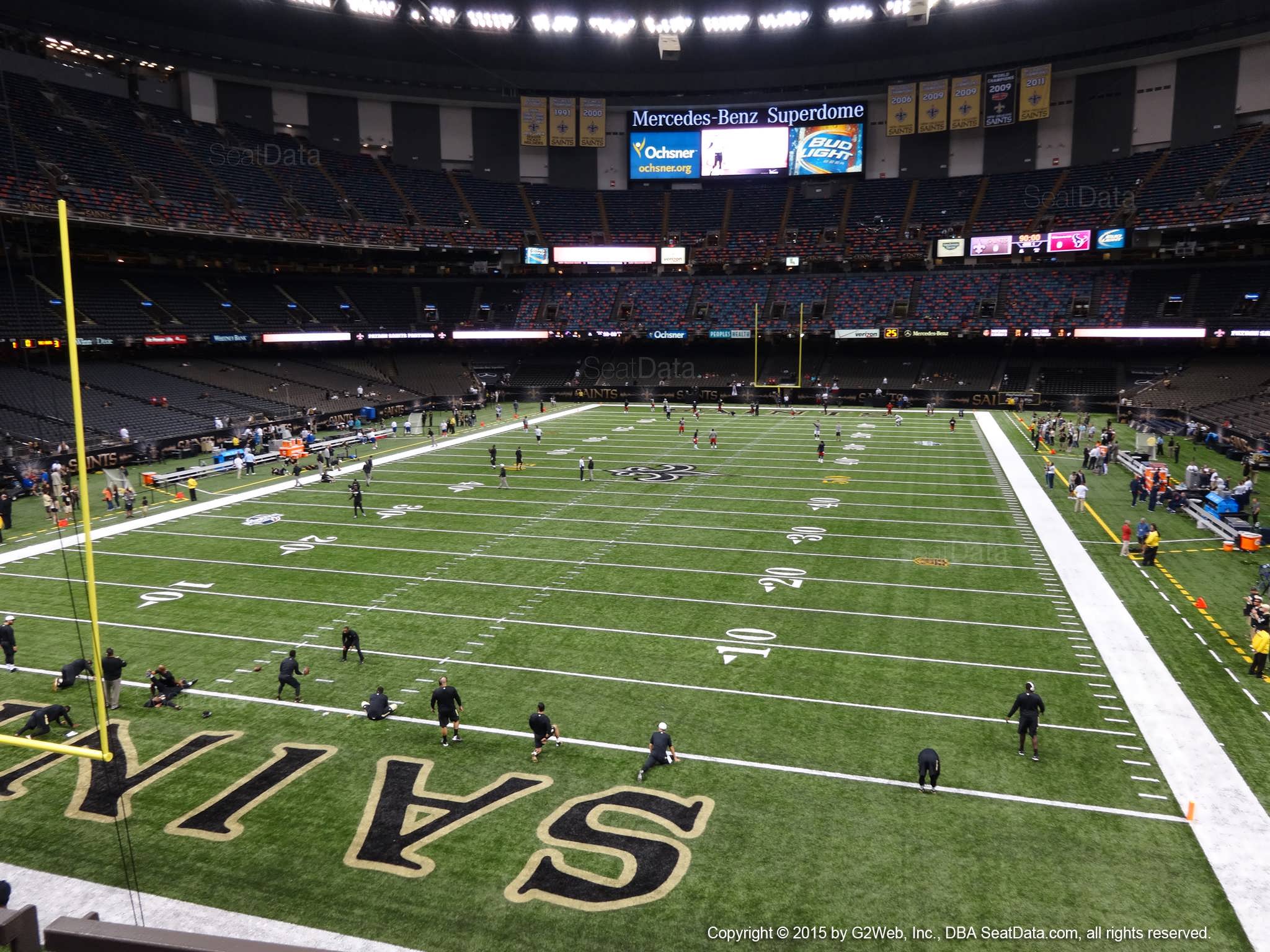 Seat view from section 239 at the Mercedes-Benz Superdome, home of the New Orleans Saints