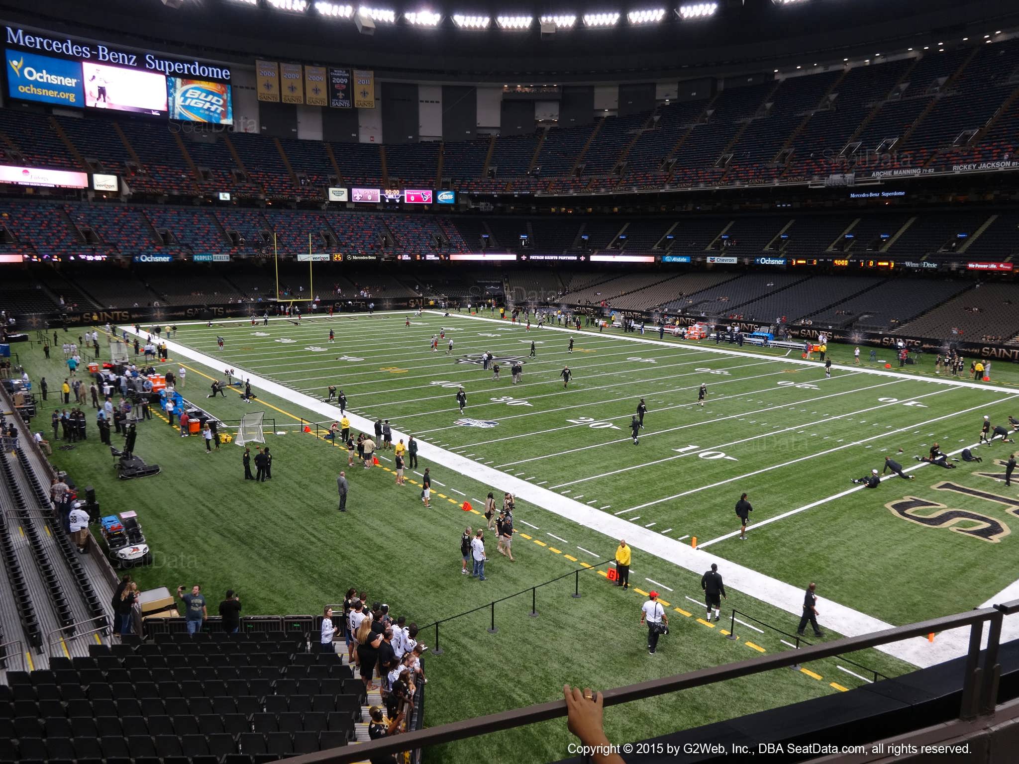 Seat view from section 251 at the Mercedes-Benz Superdome, home of the New Orleans Saints