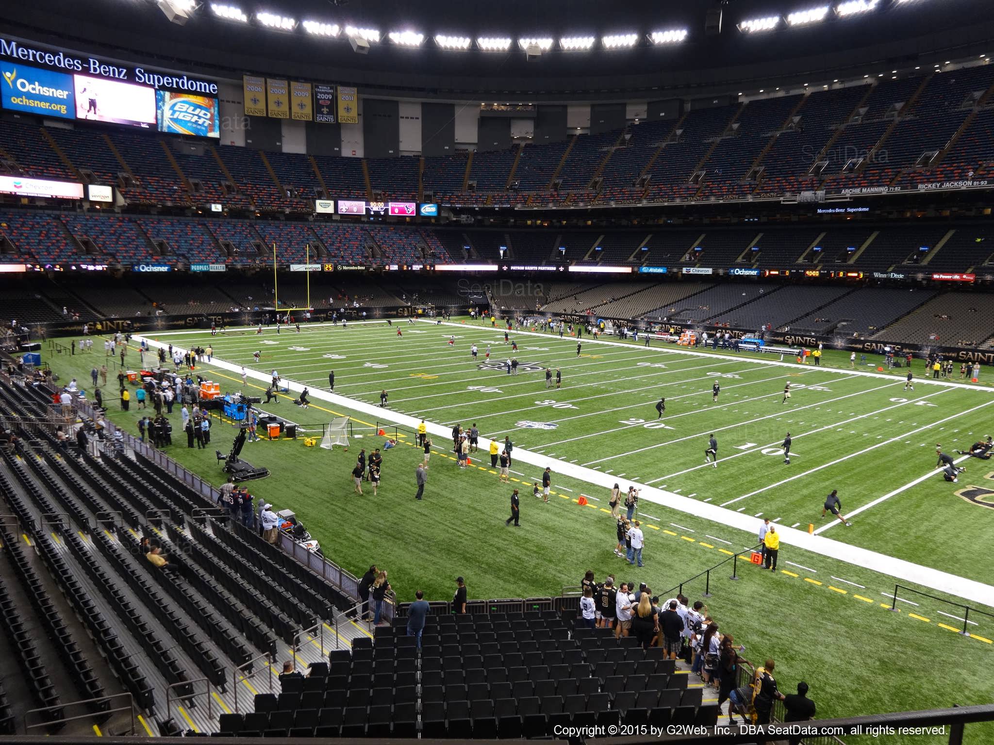 Seat view from section 253 at the Mercedes-Benz Superdome, home of the New Orleans Saints