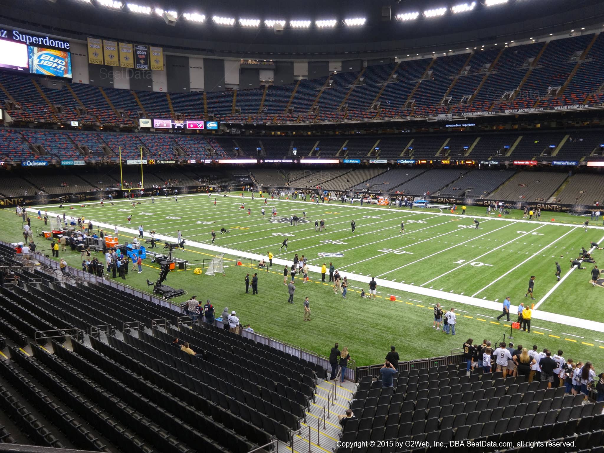 Seat view from section 254 at the Mercedes-Benz Superdome, home of the New Orleans Saints