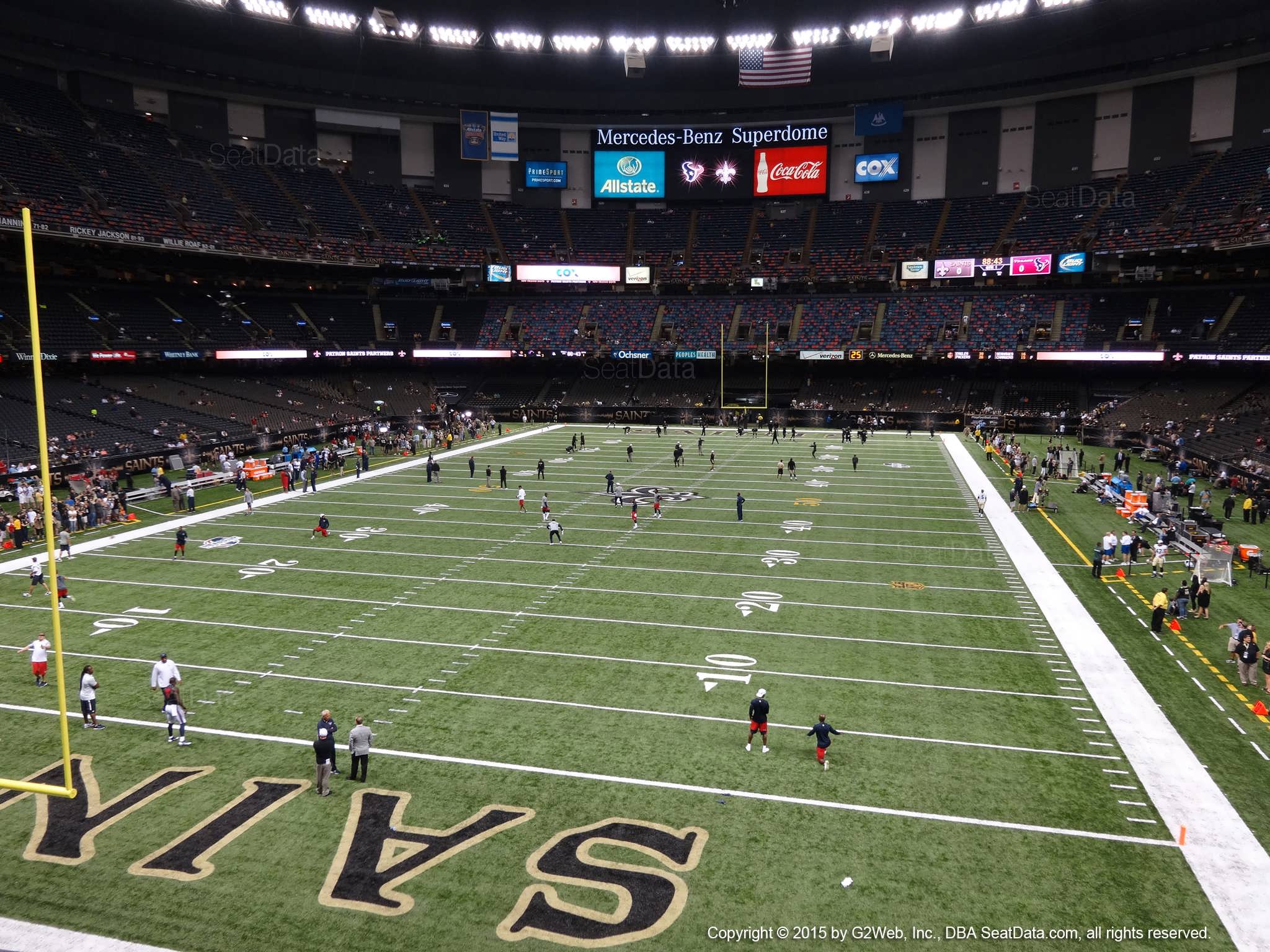 Seat view from section 281 at the Mercedes-Benz Superdome, home of the New Orleans Saints