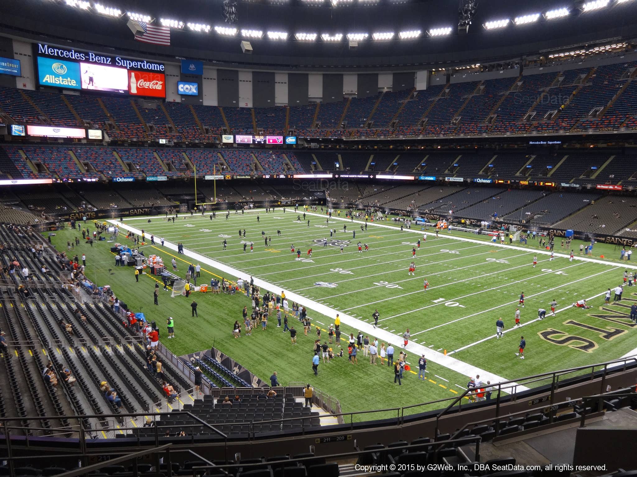 Seat view from section 305 at the Mercedes-Benz Superdome, home of the New Orleans Saints