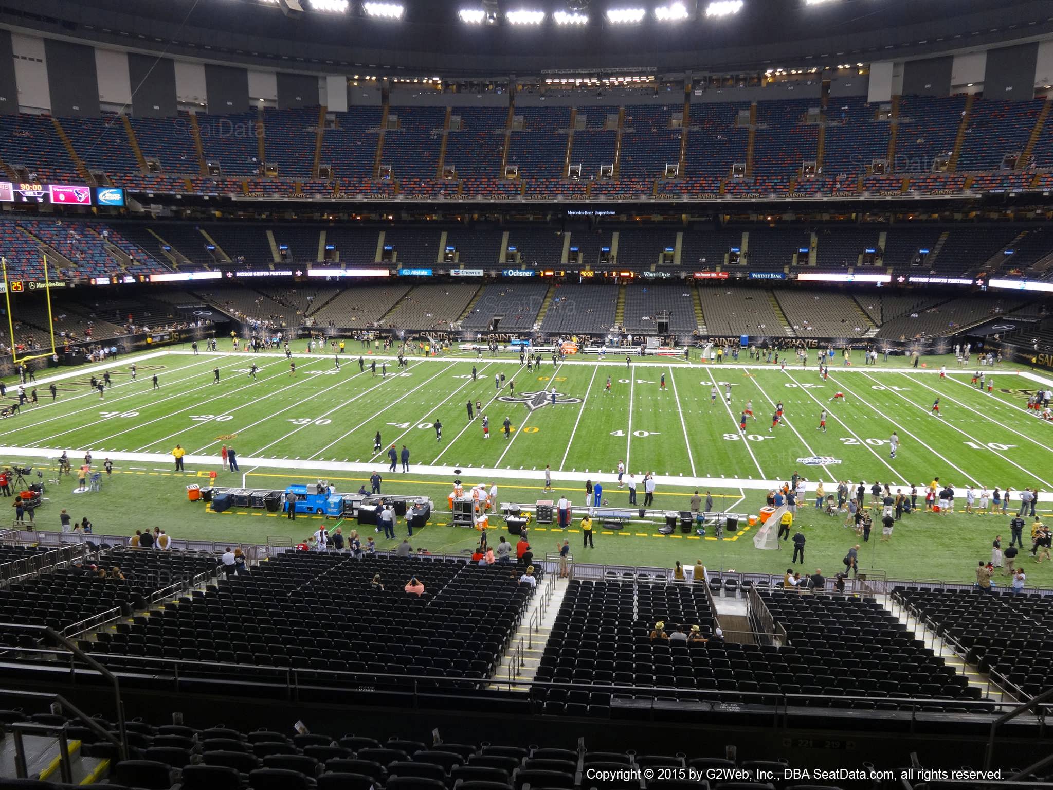 Seat view from section 311 at the Mercedes-Benz Superdome, home of the New Orleans Saints