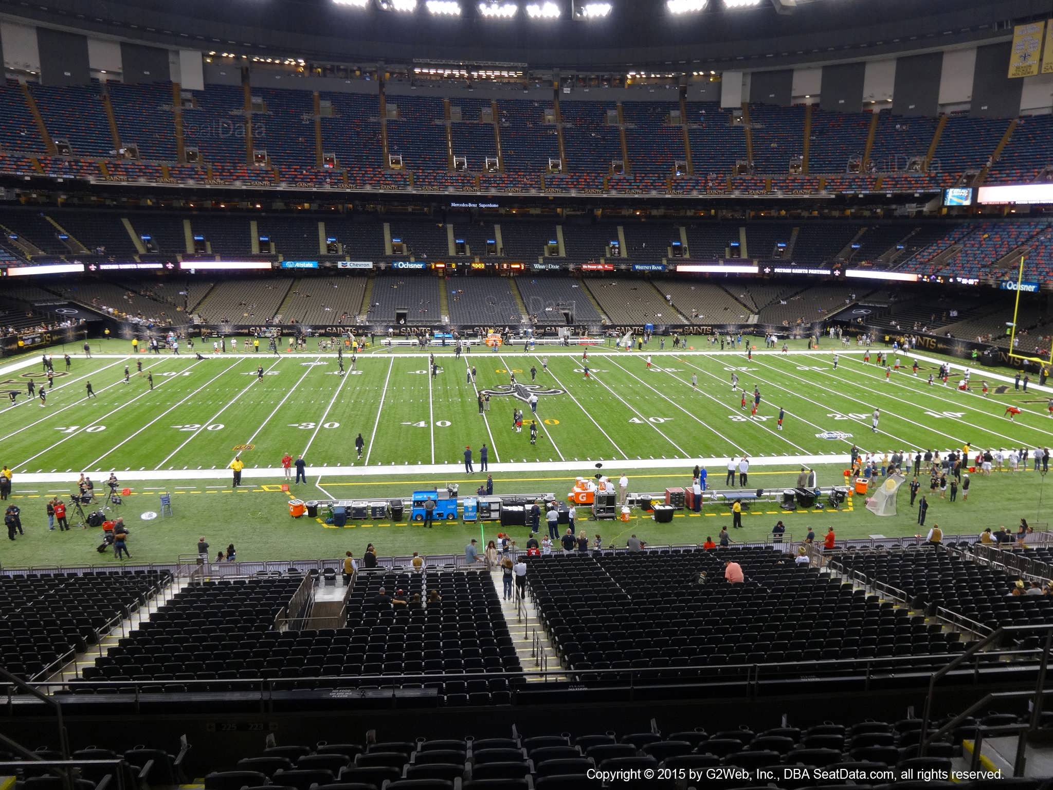 Seat view from section 313 at the Mercedes-Benz Superdome, home of the New Orleans Saints