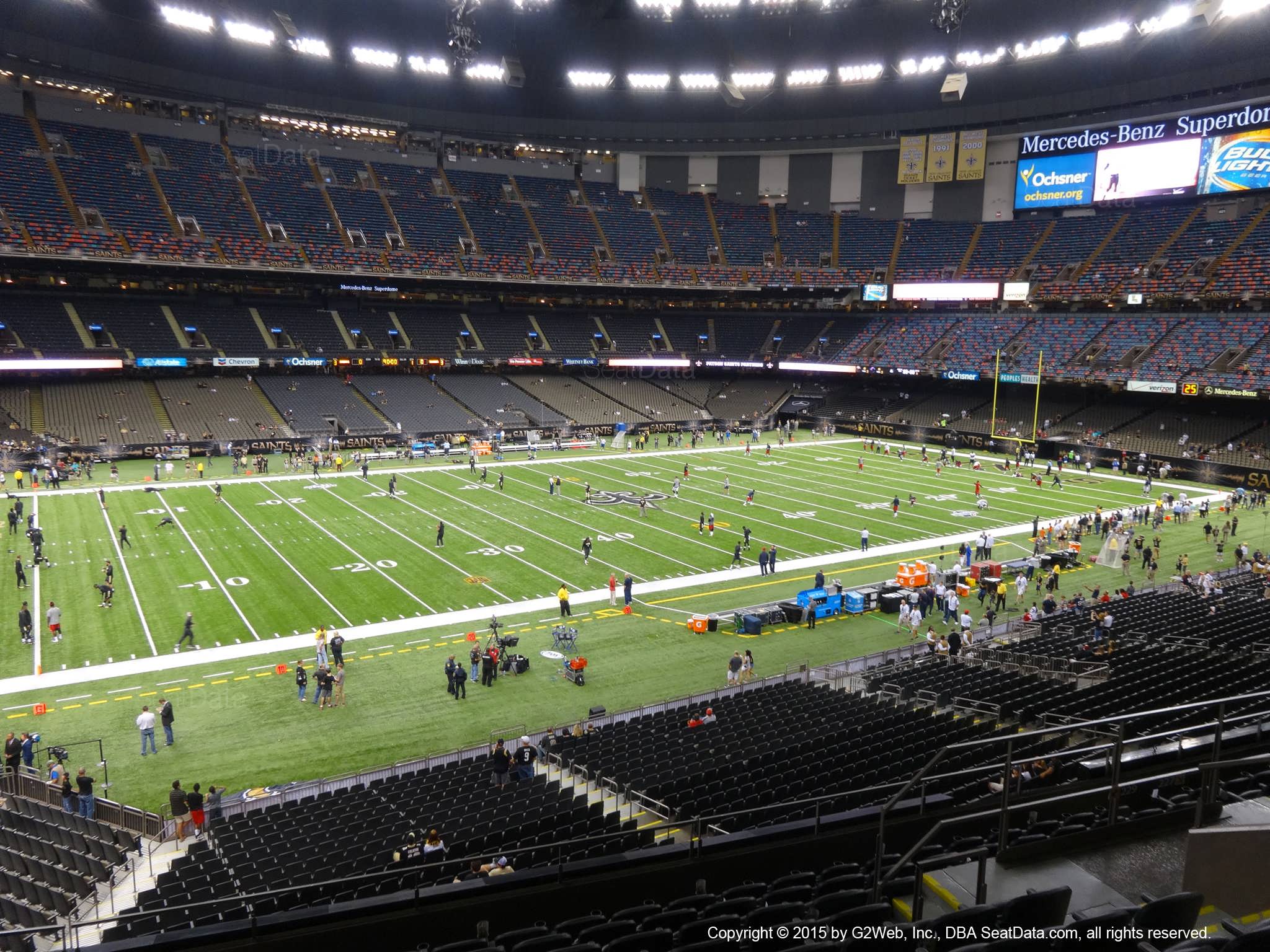 Seat view from section 316 at the Mercedes-Benz Superdome, home of the New Orleans Saints