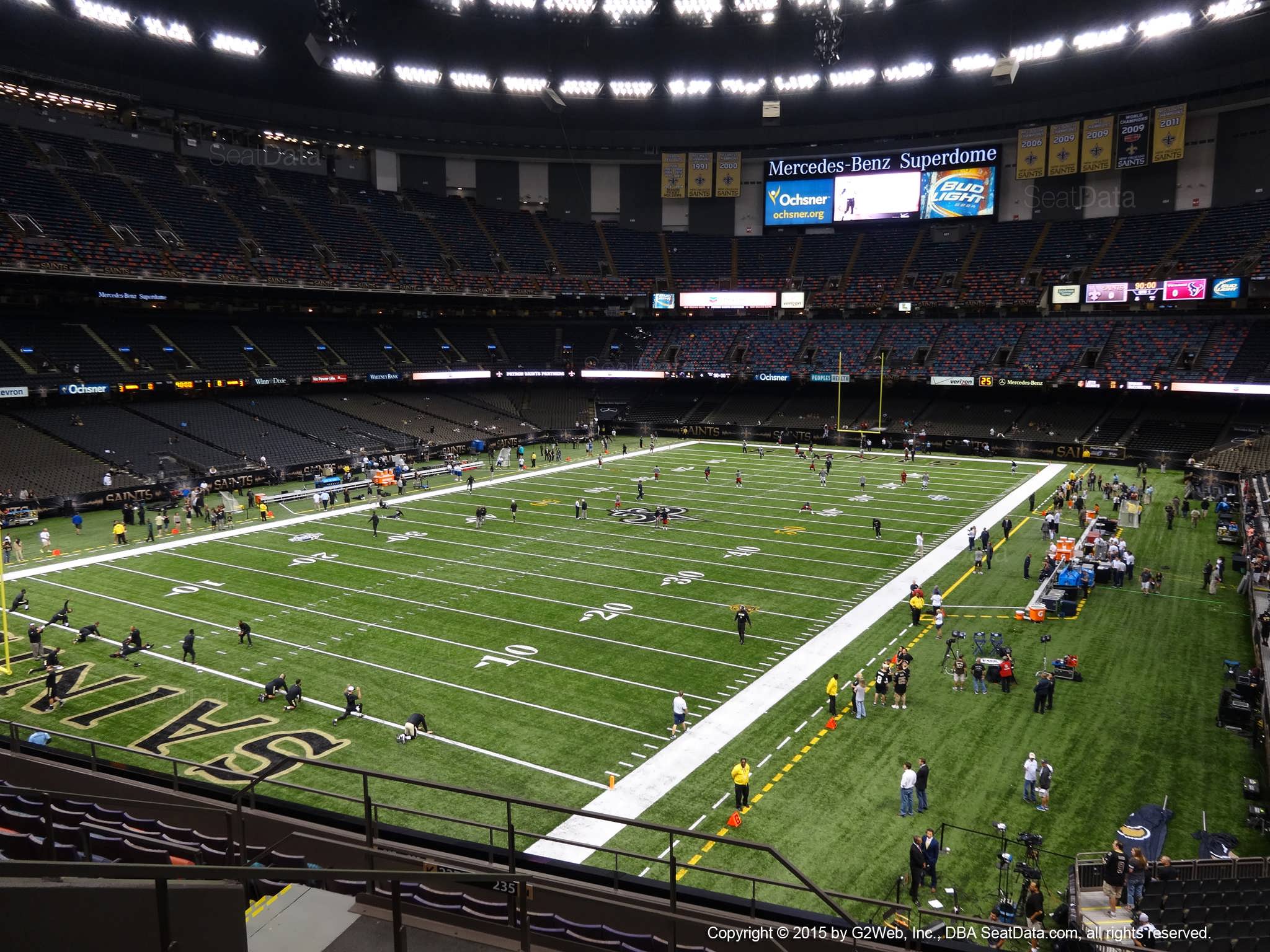 Seat view from section 320 at the Mercedes-Benz Superdome, home of the New Orleans Saints