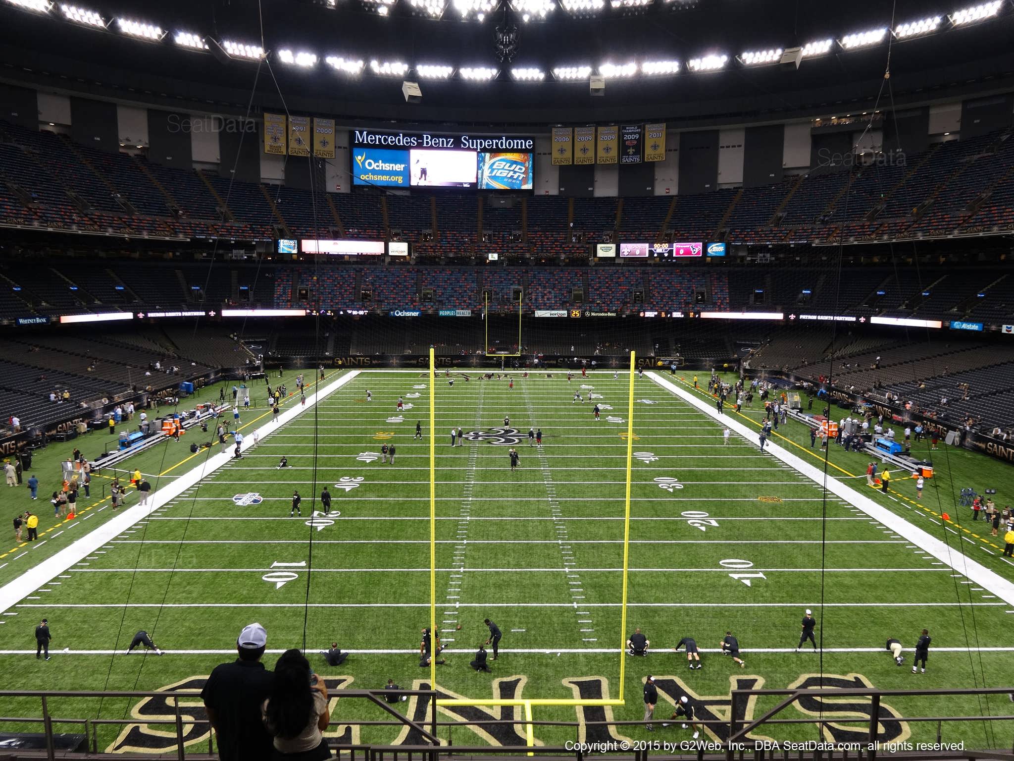 Seat view from section 324 at the Mercedes-Benz Superdome, home of the New Orleans Saints