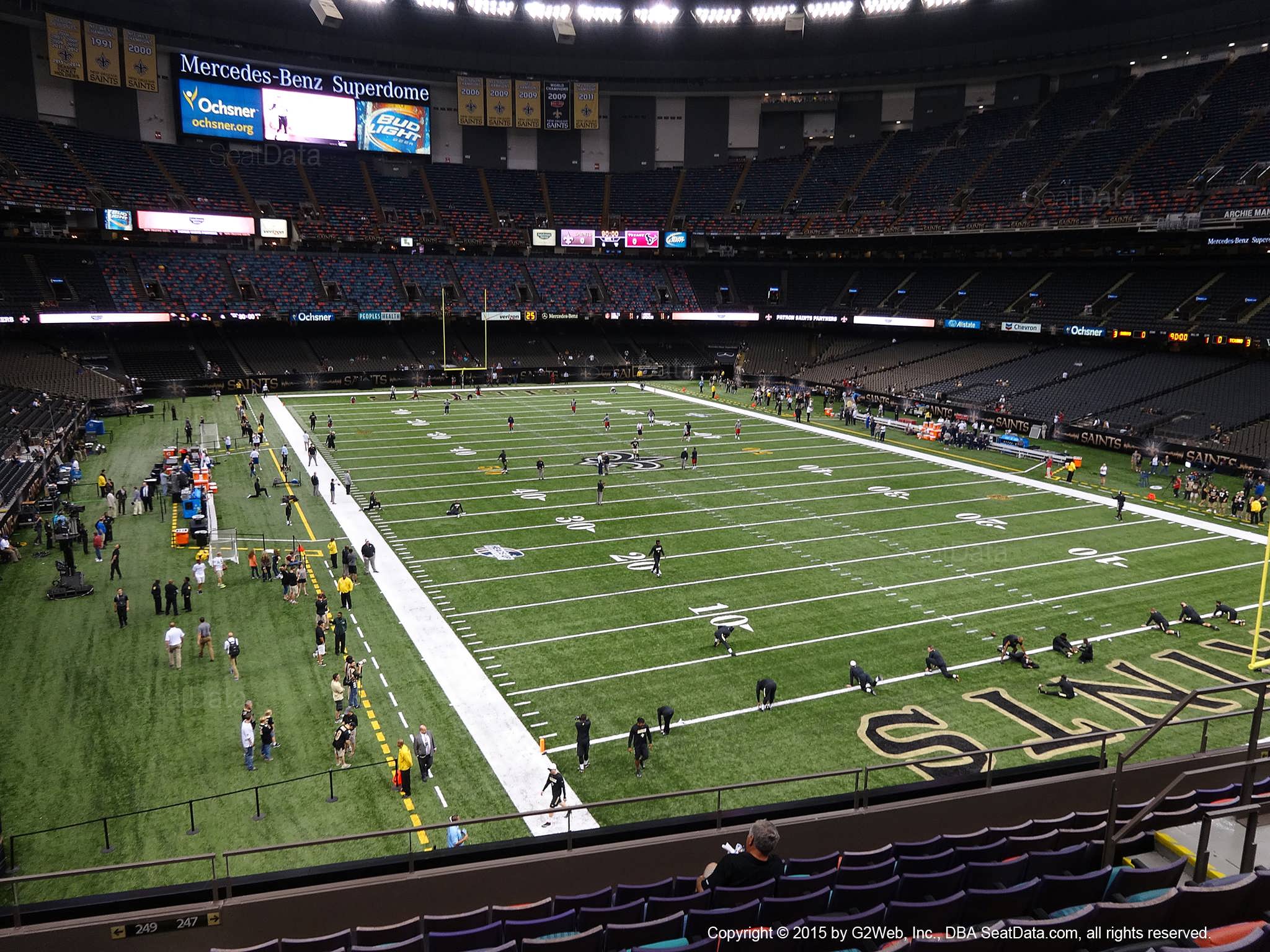 Seat view from section 327 at the Mercedes-Benz Superdome, home of the New Orleans Saints