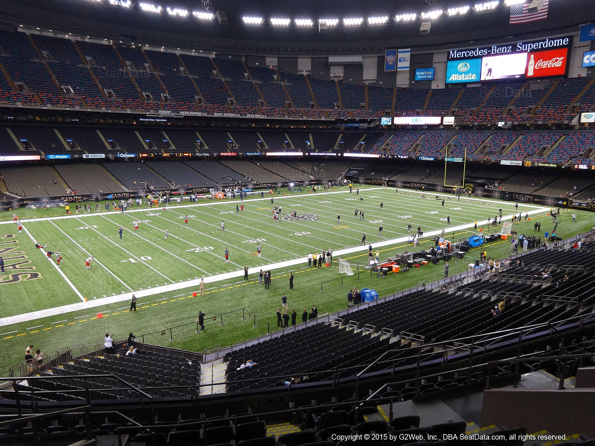 Seat view from section 341 at the Mercedes-Benz Superdome, home of the New Orleans Saints