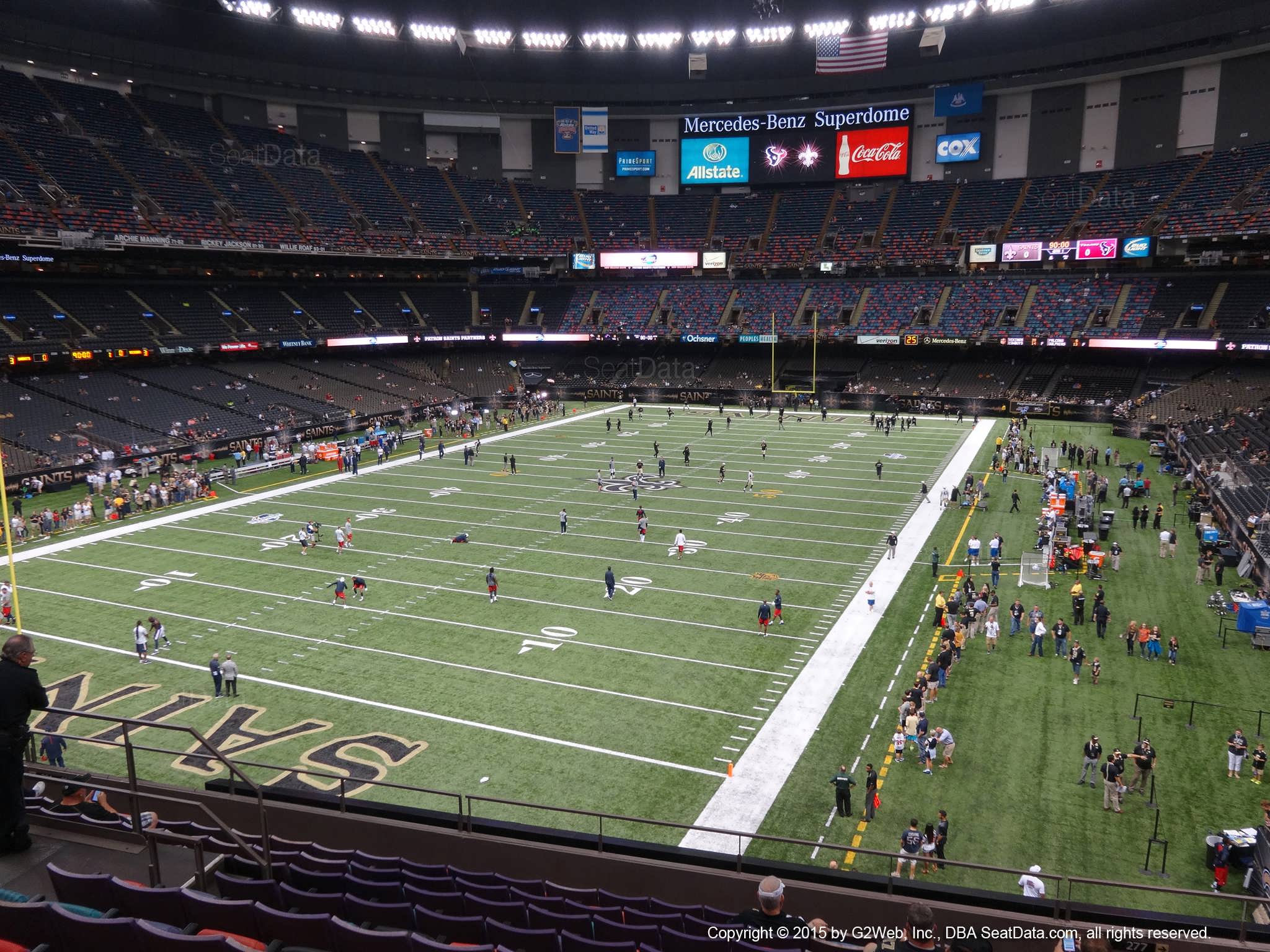 Seat view from section 345 at the Mercedes-Benz Superdome, home of the New Orleans Saints