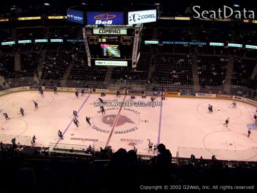 Seat view from section 307 at the Canadian Tire Centre, home of the Ottawa Senators