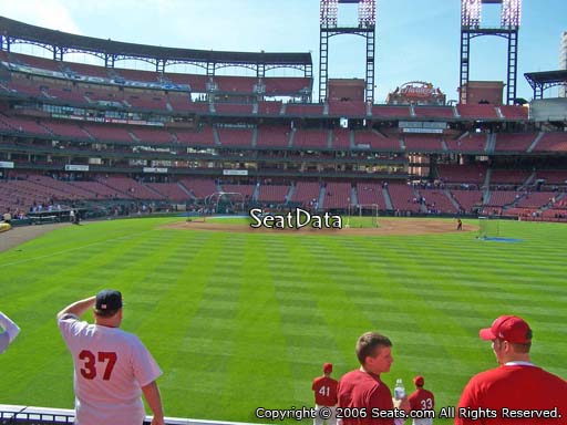 Seat view from section 127 at Busch Stadium, home of the St. Louis Cardinals