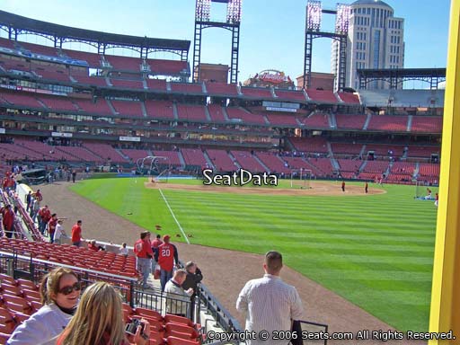 Seat view from section 130 at Busch Stadium, home of the St. Louis Cardinals