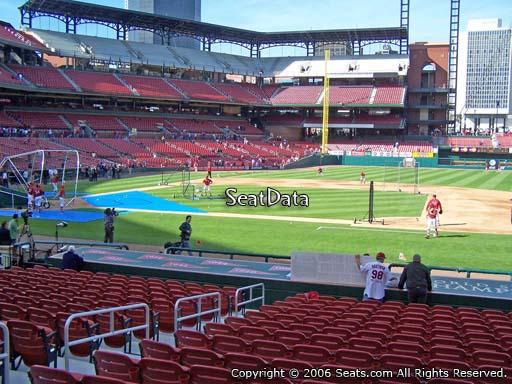Seat view from section 143 at Busch Stadium, home of the St. Louis Cardinals