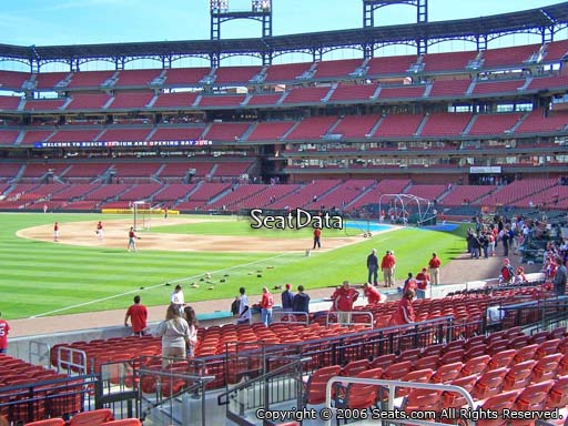 Seat view from section 165 at Busch Stadium, home of the St. Louis Cardinals