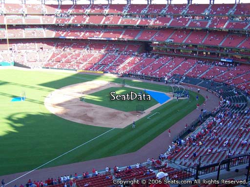 Seat view from section 365 at Busch Stadium, home of the St. Louis Cardinals