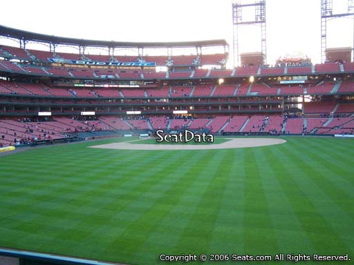 Seat view from bleacher section 107 at Busch Stadium, home of the St. Louis Cardinals
