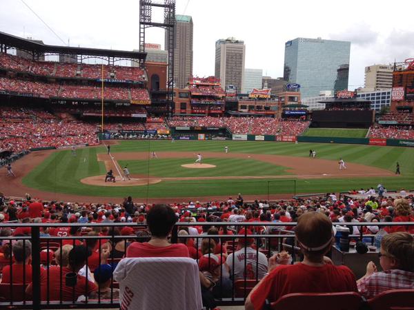 Photo of the Infield at Busch Stadium, home of the St. Louis Cardinals.