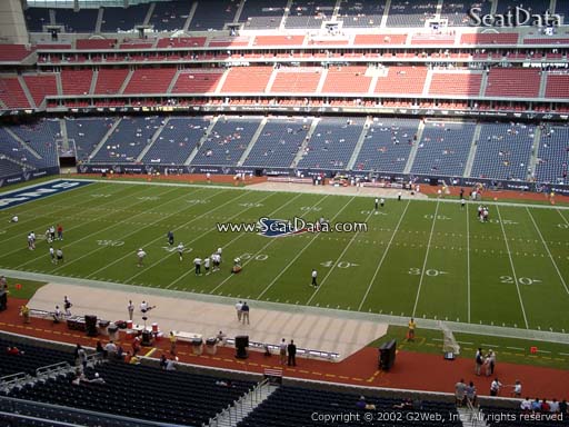 Seat view from section 308 at NRG Stadium, home of the Houston Texans