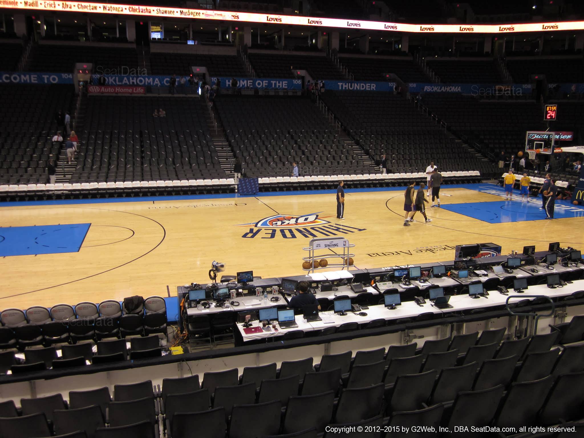Seat view from section 116 at Chesapeake Energy Arena, home of the Oklahoma City Thunder