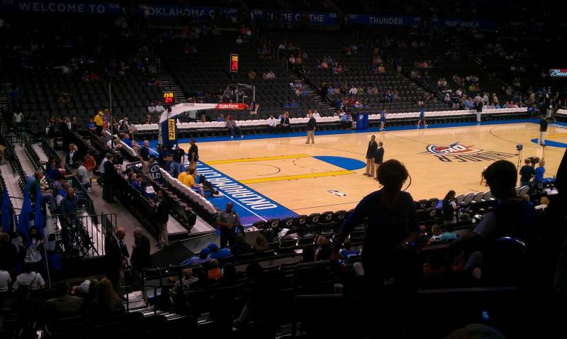 Seat view from section 118 at Chesapeake Energy Arena, home of the Oklahoma City Thunder
