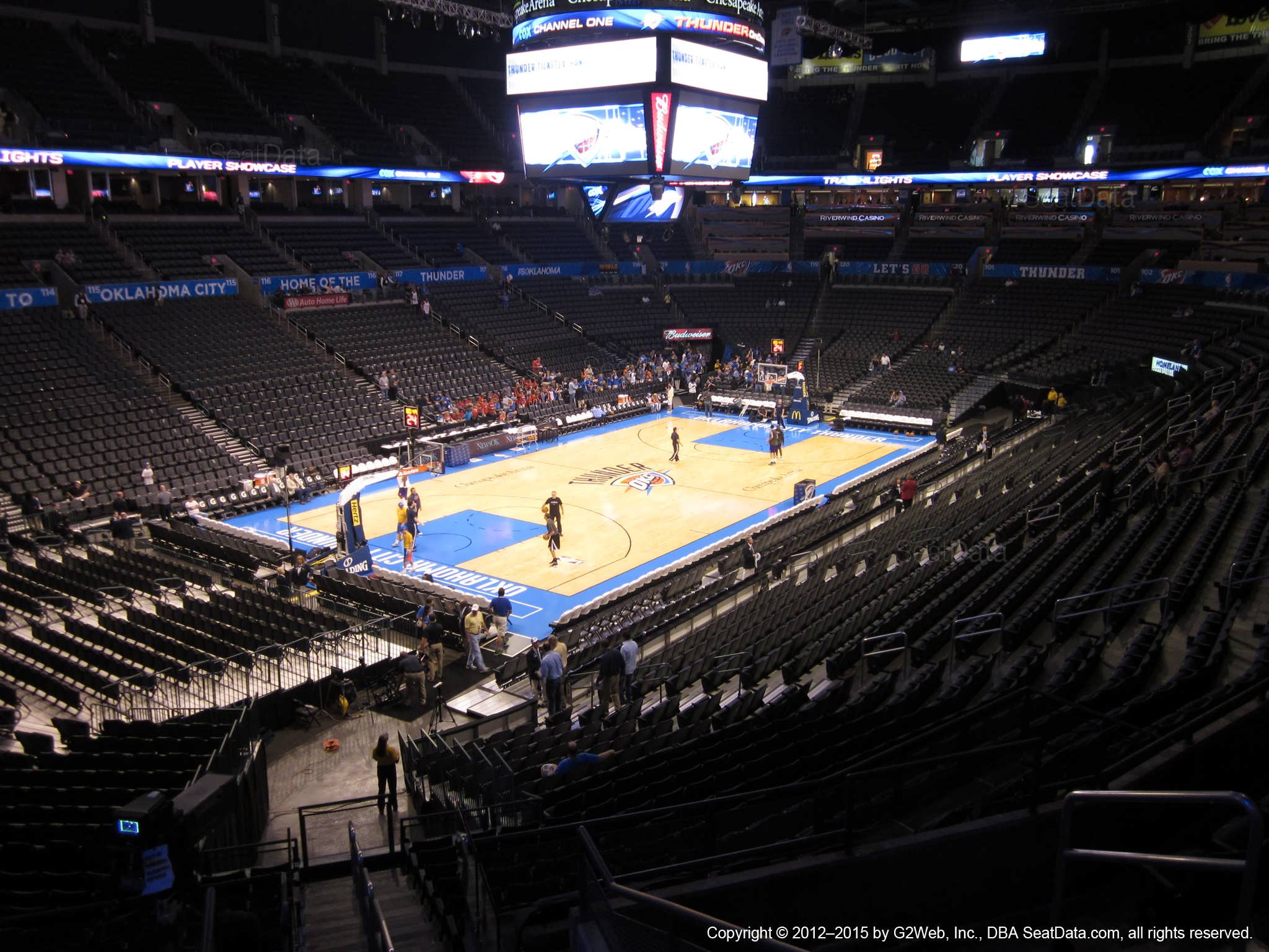 Seat view from section 212 at Chesapeake Energy Arena, home of the Oklahoma City Thunder