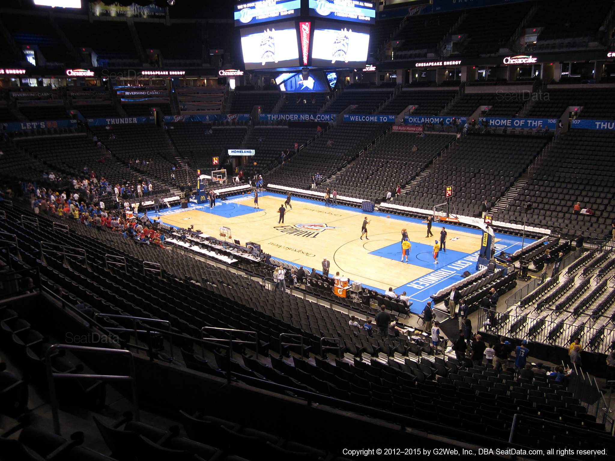 Seat view from section 220 at Chesapeake Energy Arena, home of the Oklahoma City Thunder