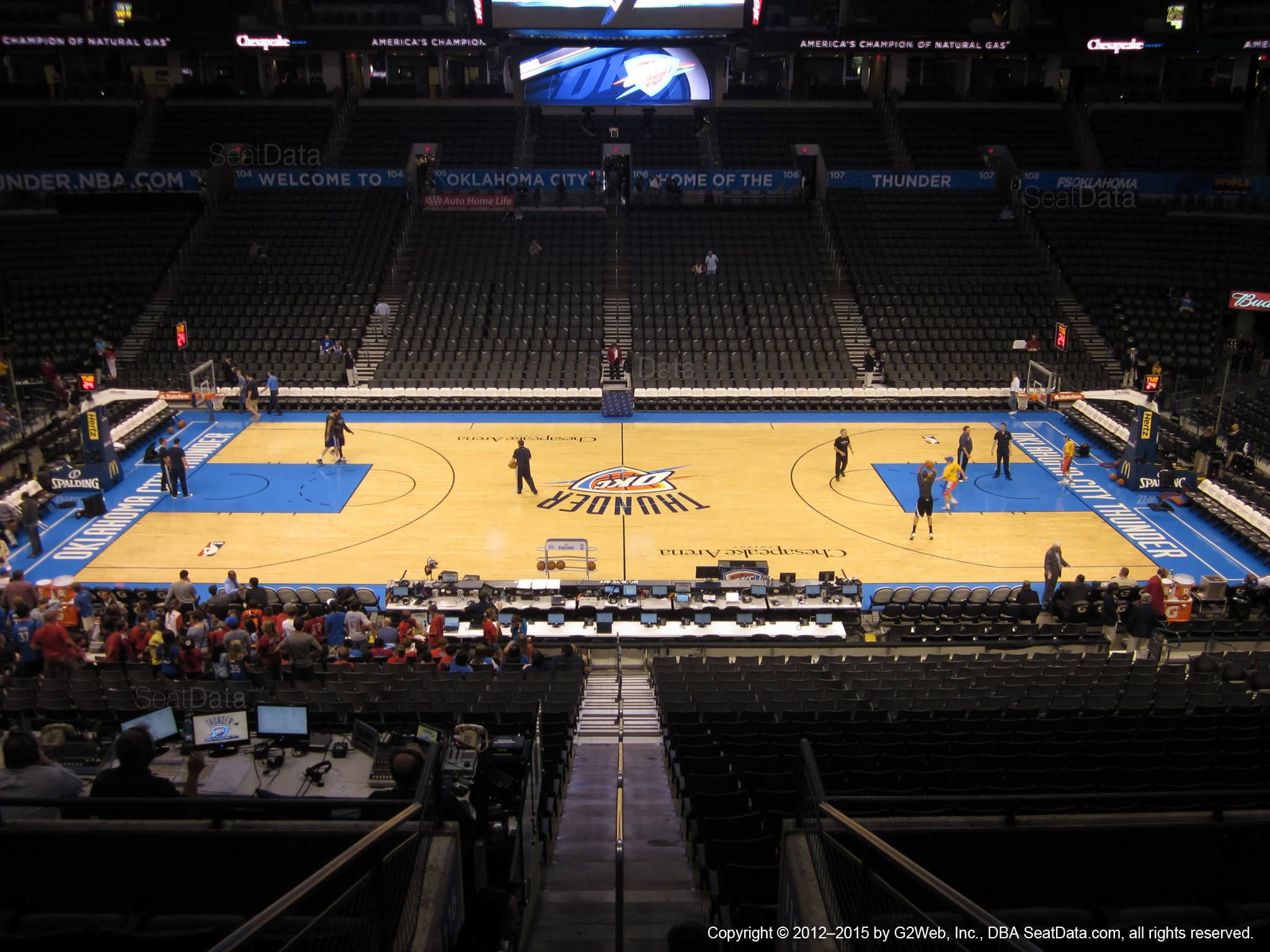Seat view from section 223 at Chesapeake Energy Arena, home of the Oklahoma City Thunder
