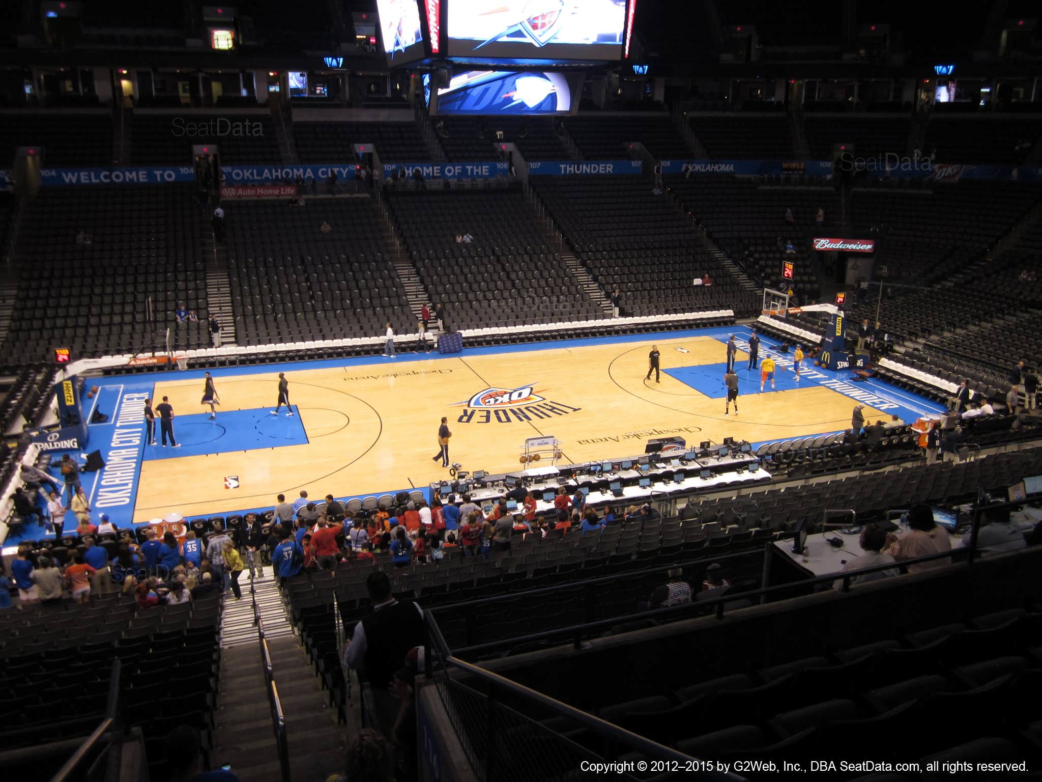 Seat view from section 224 at Chesapeake Energy Arena, home of the Oklahoma City Thunder