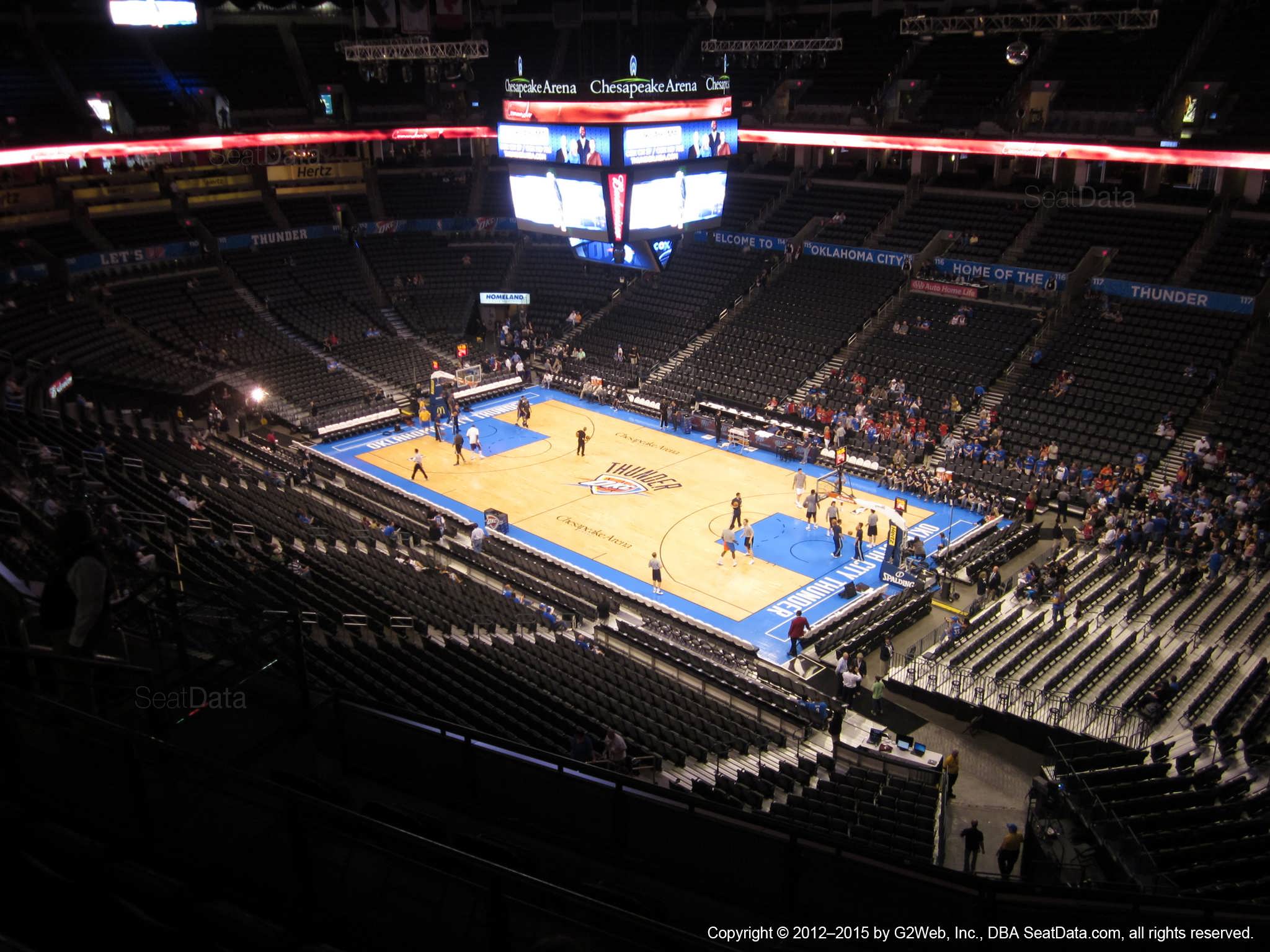 Seat view from section 305 at Chesapeake Energy Arena, home of the Oklahoma City Thunder