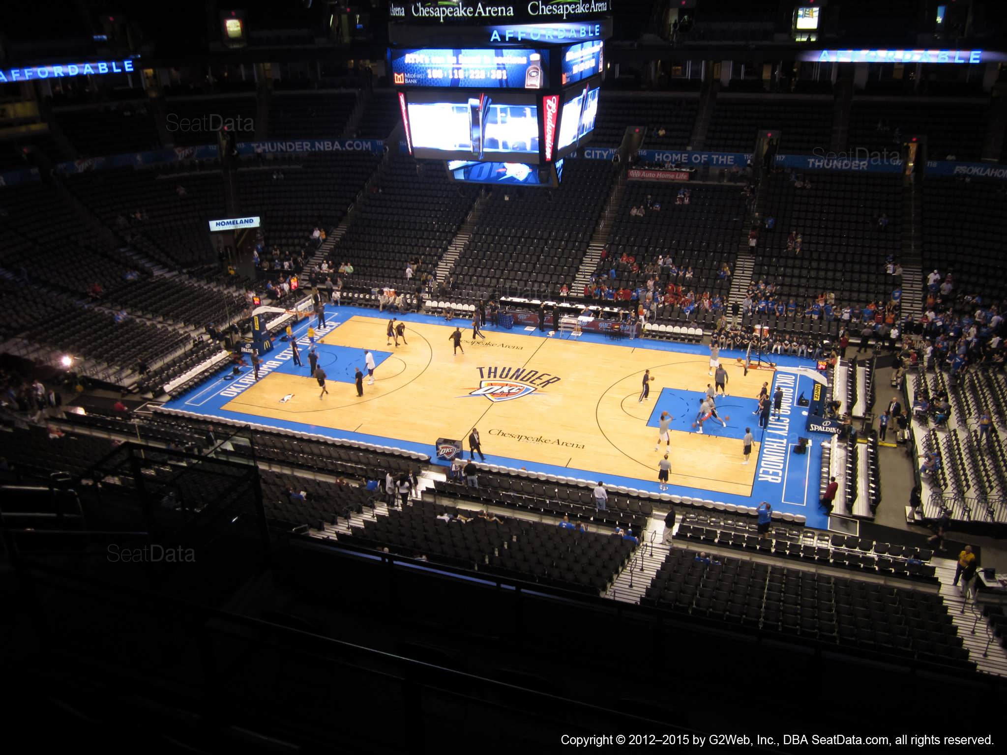 Seat view from section 307 at Chesapeake Energy Arena, home of the Oklahoma City Thunder