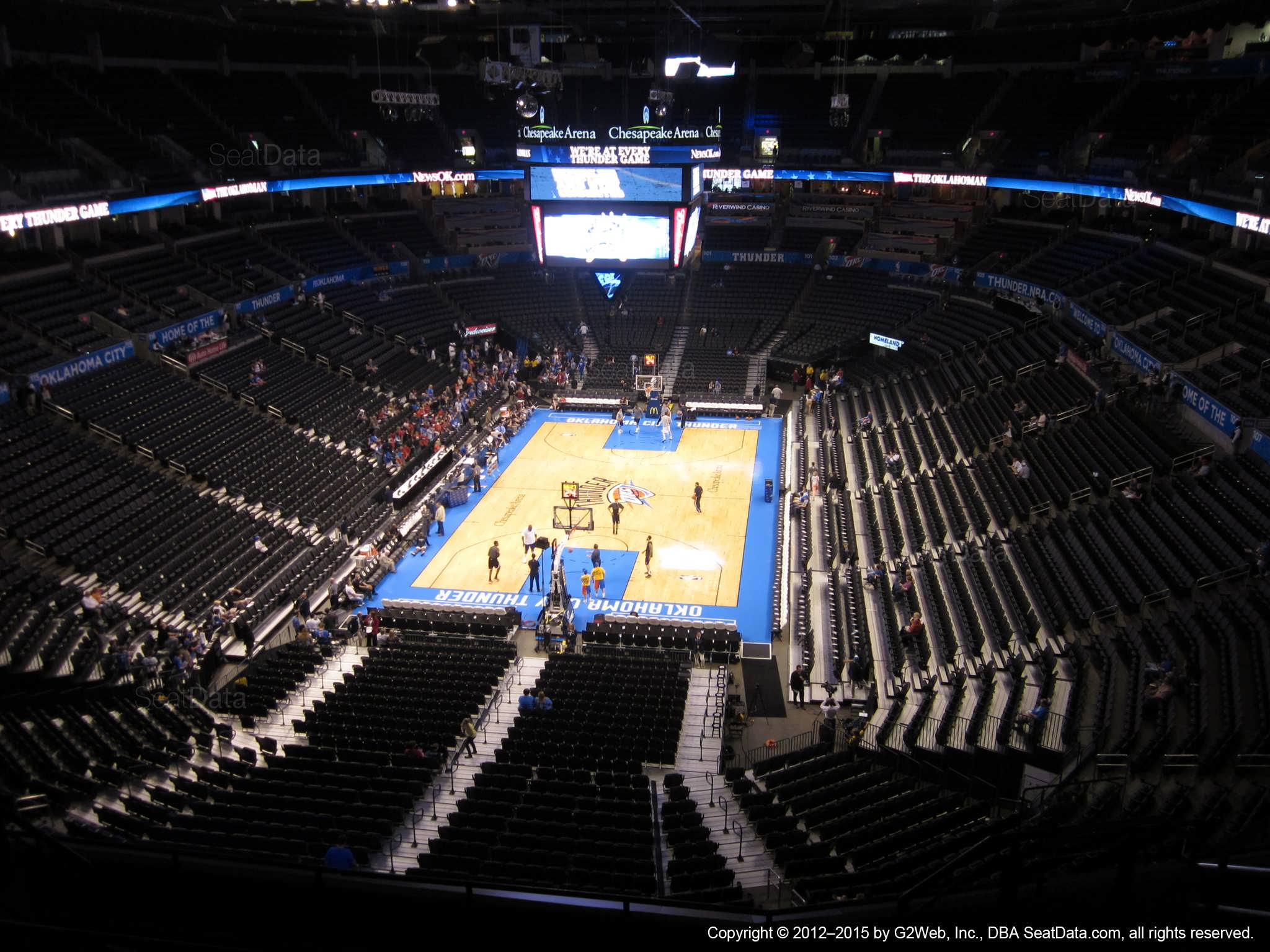 Seat view from section 315 at Chesapeake Energy Arena, home of the Oklahoma City Thunder