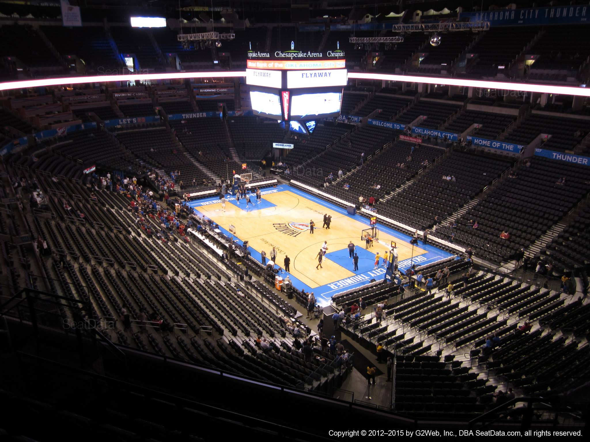 Seat view from section 319 at Chesapeake Energy Arena, home of the Oklahoma City Thunder