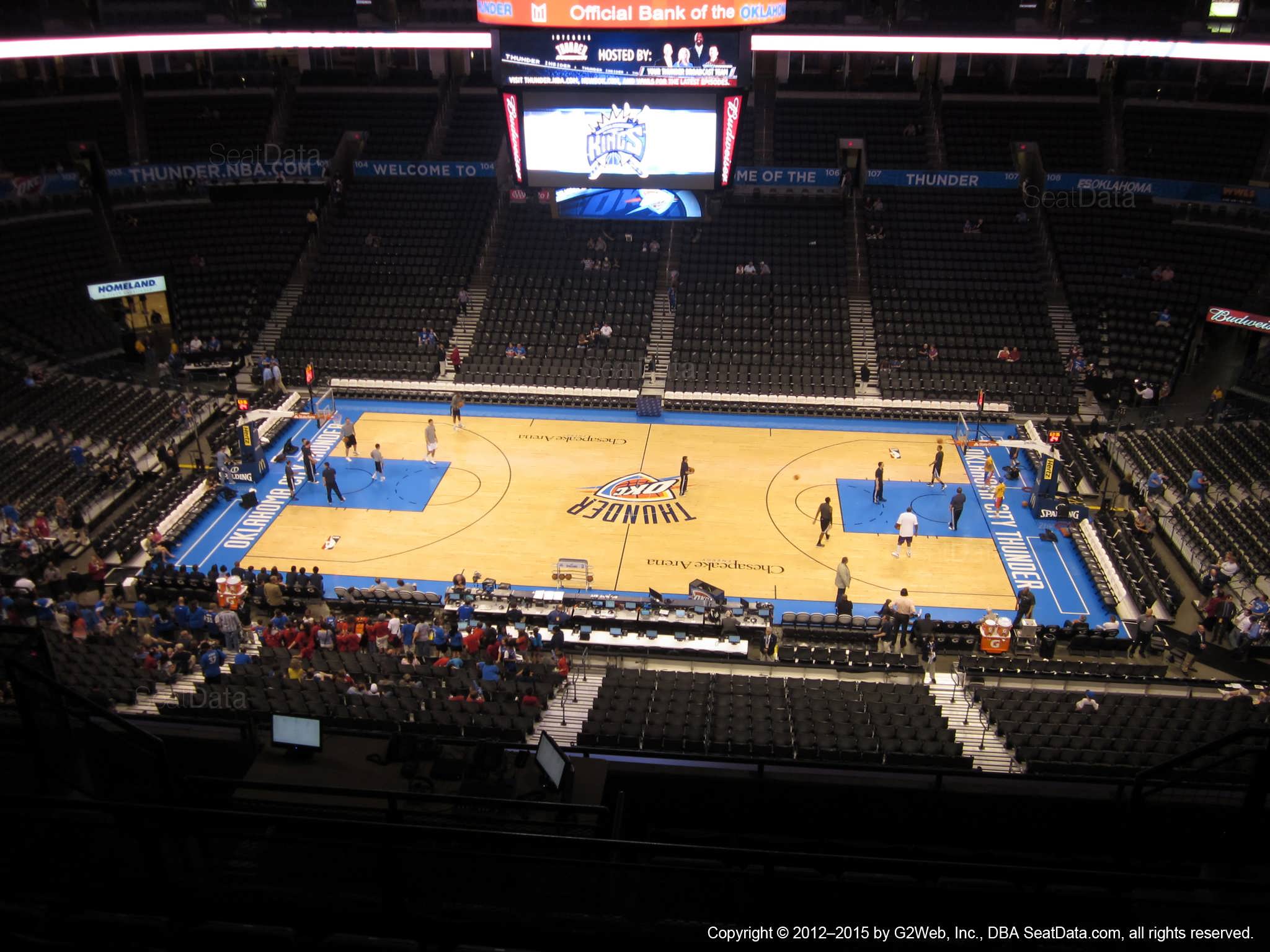 Seat view from section 323 at Chesapeake Energy Arena, home of the Oklahoma City Thunder