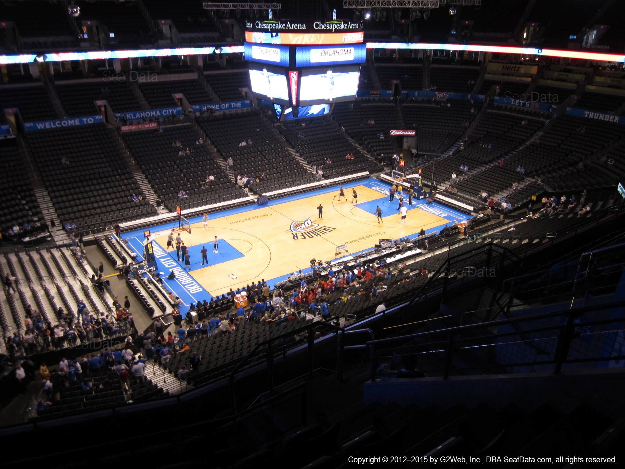 Seat view from section 326 at Chesapeake Energy Arena, home of the Oklahoma City Thunder