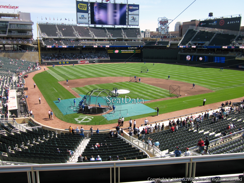 Seat view from section F at Target Field, home of the Minnesota Twins