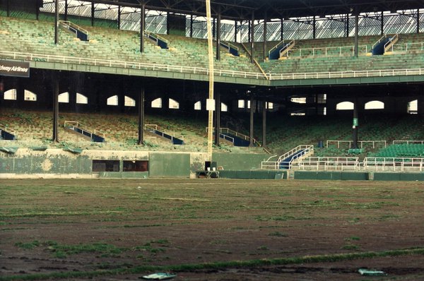 Photo of old Comiskey Park before it's demolition in 1991. 