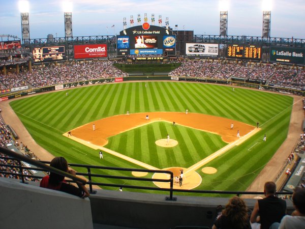 Photo of Guaranteed Rate Field, current home of the Chicago White Sox.